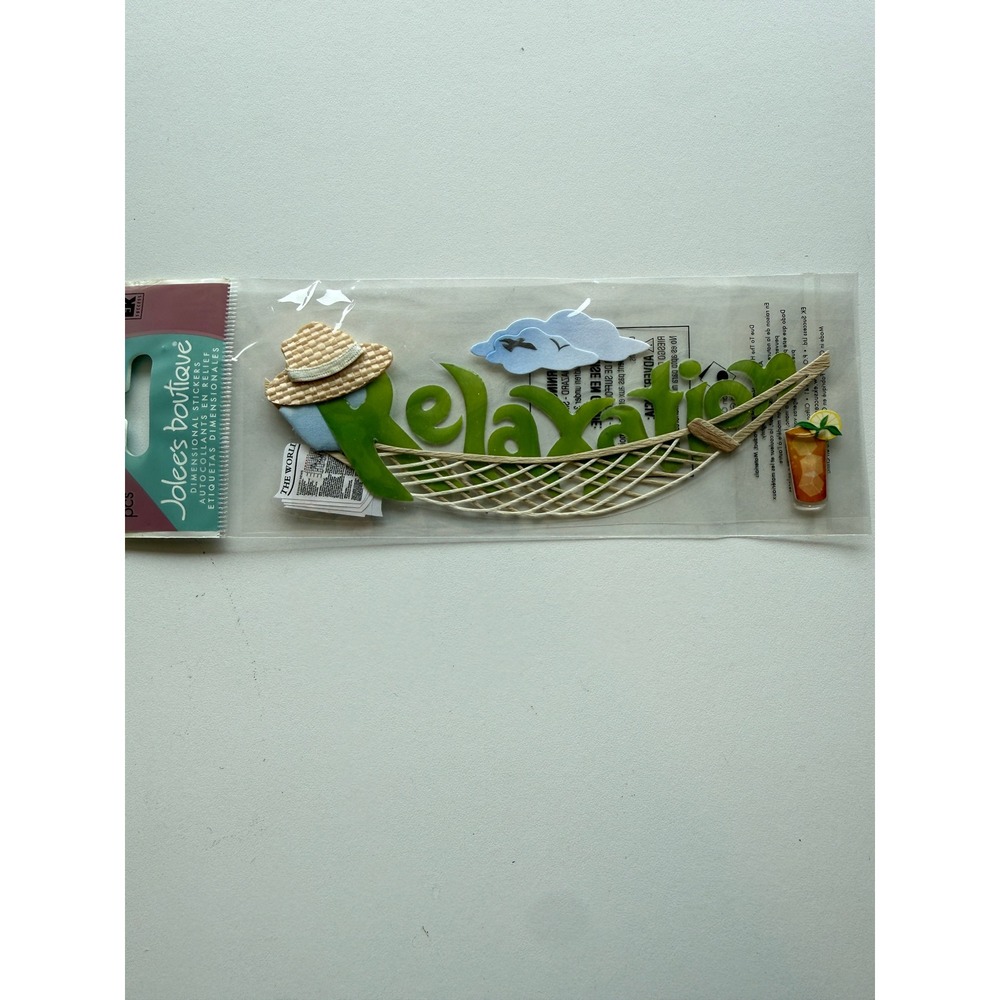 Jolee's Boutique Relaxation Dimensional Stickers Hammock Beach SPJT195 NEW